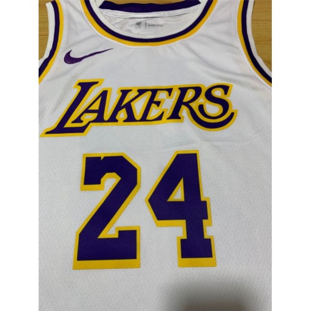 Men's Los Angeles Lakers Kobe Bryant #24 White Swingman Jersey - Association Edition-Pro Kit Vault | Brand New 26/27 Sports Jerseys